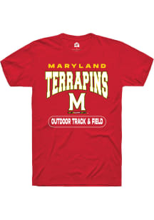 Maryland Terrapins Red Rally Outdoor Track &amp; Field Short Sleeve T Shirt