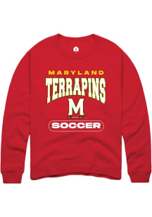 Mens Maryland Terrapins Red Rally Soccer Crew Sweatshirt