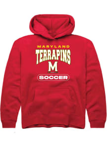 Youth Maryland Terrapins Red Rally Soccer Long Sleeve Hooded Sweatshirt