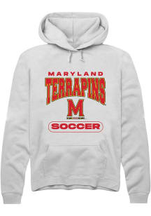 Mens Maryland Terrapins White Rally Soccer Hooded Sweatshirt