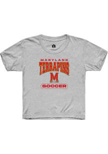 Youth Maryland Terrapins Grey Rally Soccer Graphic Short Sleeve T-Shirt