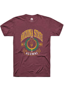 Rally Arizona State Sun Devils Maroon Alumni Wreath Short Sleeve T Shirt
