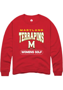 Mens Maryland Terrapins Red Rally Womens Golf Crew Sweatshirt