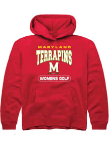 Youth Maryland Terrapins Red Rally Womens Golf Long Sleeve Hooded Sweatshirt