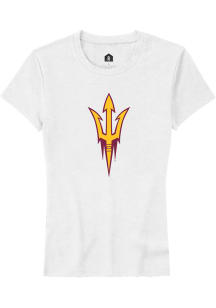 Rally Arizona State Sun Devils Womens White Primary Logo Short Sleeve T-Shirt