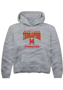 Youth Maryland Terrapins Grey Rally Gymnastics Long Sleeve Hooded Sweatshirt