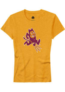 Rally Arizona State Sun Devils Womens Gold Alt Logo Short Sleeve T-Shirt
