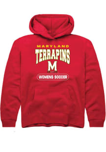 Youth Maryland Terrapins Red Rally Womens Soccer Long Sleeve Hooded Sweatshirt