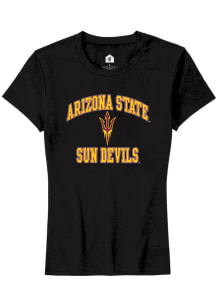 Rally Arizona State Sun Devils Womens Black Number 1 Primary Short Sleeve T-Shirt