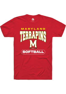 Maryland Terrapins Red Rally Softball Short Sleeve T Shirt