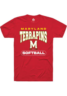 Maryland Terrapins Red Rally Softball Short Sleeve T Shirt