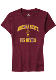 Rally Arizona State Sun Devils Womens Maroon Number 1 Primary Short Sleeve T-Shirt