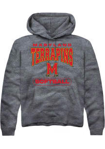 Mens Maryland Terrapins Charcoal Rally Softball Hooded Sweatshirt