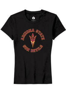 Rally Arizona State Sun Devils Womens Black Circle Arch Short Sleeve T-Shirt