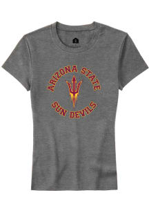 Rally Arizona State Sun Devils Womens Grey Circle Arch Short Sleeve T-Shirt