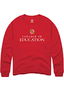 Summit Sportswear Maryland Terrapins Mens Red College of Education Long Sleeve Crew Sweatshirt
