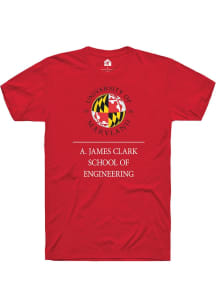 Rally Maryland Terrapins Red A. James Clark School of Engineering Short Sleeve T Shirt