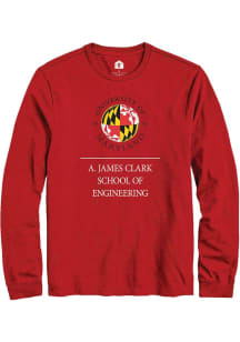 Mens Maryland Terrapins Red Rally A. James Clark School of Engineering Tee