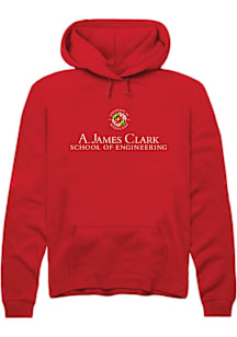 Summit Sportswear Maryland Terrapins Mens Red A. James Clark School of Engineering Long Sleeve Hoo..