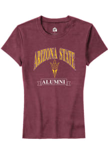 Rally Arizona State Sun Devils Womens Maroon Alumni Banner Short Sleeve T-Shirt