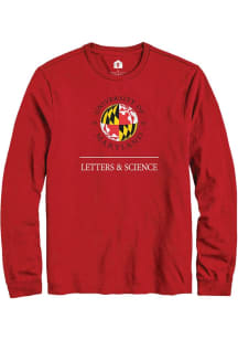 Mens Maryland Terrapins Red Rally Letters &amp; Science Tee