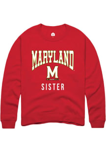 Mens Maryland Terrapins Red Rally Sister Crew Sweatshirt