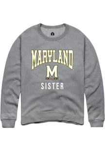 Mens Maryland Terrapins Grey Rally Sister Crew Sweatshirt