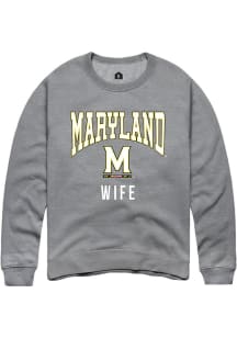 Mens Maryland Terrapins Grey Rally Wife Crew Sweatshirt