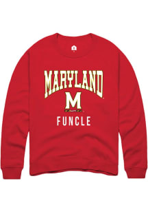 Mens Maryland Terrapins Red Rally Funcle Crew Sweatshirt