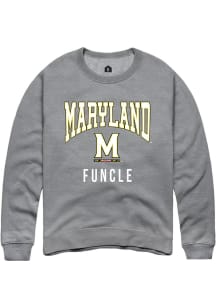 Mens Maryland Terrapins Grey Rally Funcle Crew Sweatshirt