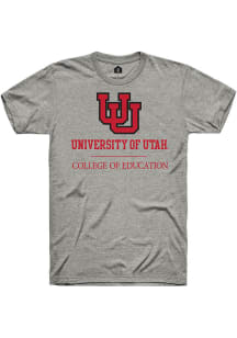 Rally Utah Utes Grey College of Education Short Sleeve T Shirt