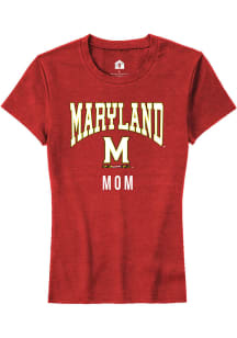 Rally Maryland Terrapins Womens Red Mom Short Sleeve T-Shirt