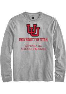 Rally Utah Utes Grey David Eccles School of Business Long Sleeve T Shirt