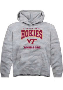 Rally Virginia Tech Hokies Youth Grey Swimming &amp; Diving Long Sleeve Hoodie