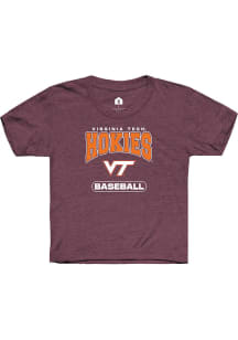 Rally Virginia Tech Hokies Youth Maroon Baseball Short Sleeve T-Shirt