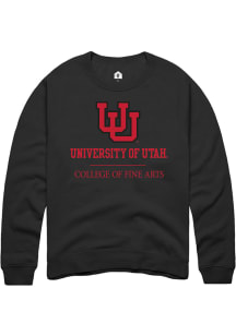 Rally Utah Utes Mens Black College of Fine Arts Long Sleeve Crew Sweatshirt