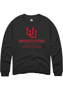 Rally Utah Utes Mens Black Honors College Long Sleeve Crew Sweatshirt