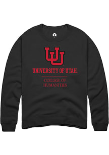 Rally Utah Utes Mens Black College of Humanities Long Sleeve Crew Sweatshirt