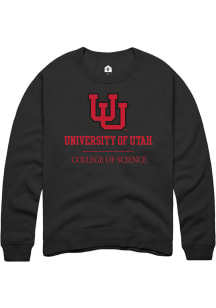 Rally Utah Utes Mens Black College of Science Long Sleeve Crew Sweatshirt