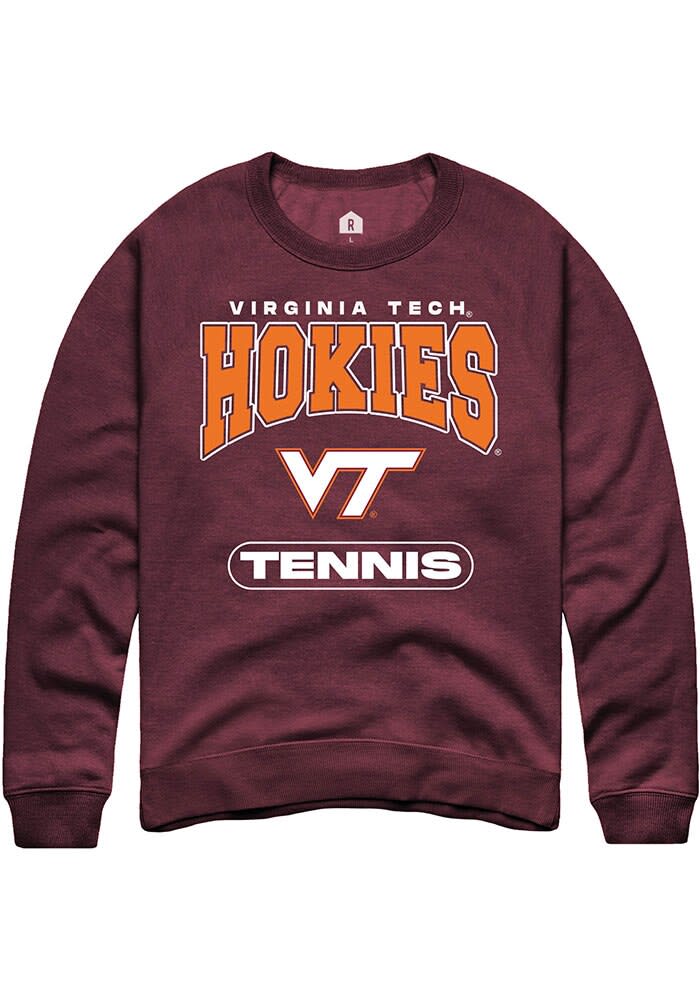 Summit Sportswear Virginia Tech Hokies Mens MAROON Tennis Crew