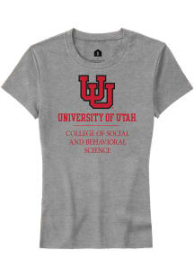 Rally Utah Utes Womens Grey College of Social and Behavioral Science Short Sleeve T-Shirt