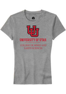 Rally Utah Utes Womens Grey College of Mines and Earth Sciences Short Sleeve T-Shirt