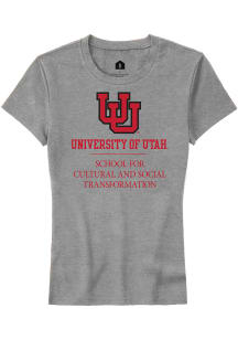 Rally Utah Utes Womens Grey School for Cultural and Social Transformation Short Sleeve T-Shirt
