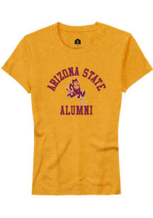 Rally Arizona State Sun Devils Womens Gold Alumni Arch Short Sleeve T-Shirt
