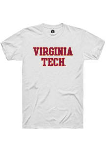 Rally Virginia Tech Hokies White Straight Block Short Sleeve T Shirt