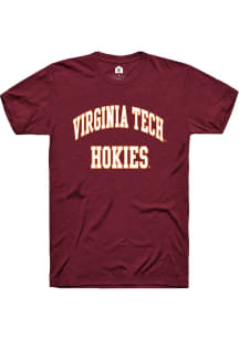 Rally Virginia Tech Hokies Maroon Arch Stack Short Sleeve T Shirt