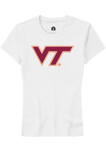 Rally Virginia Tech Hokies Womens White Primary Short Sleeve T-Shirt