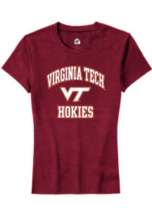 Rally Virginia Tech Hokies Womens Maroon No 1 Primary Short Sleeve T-Shirt