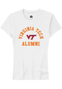 Rally Virginia Tech Hokies Womens White Alumni Arch Short Sleeve T-Shirt