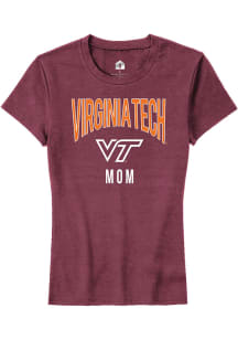 Rally Virginia Tech Hokies Womens Maroon Mom Swirl Short Sleeve T-Shirt